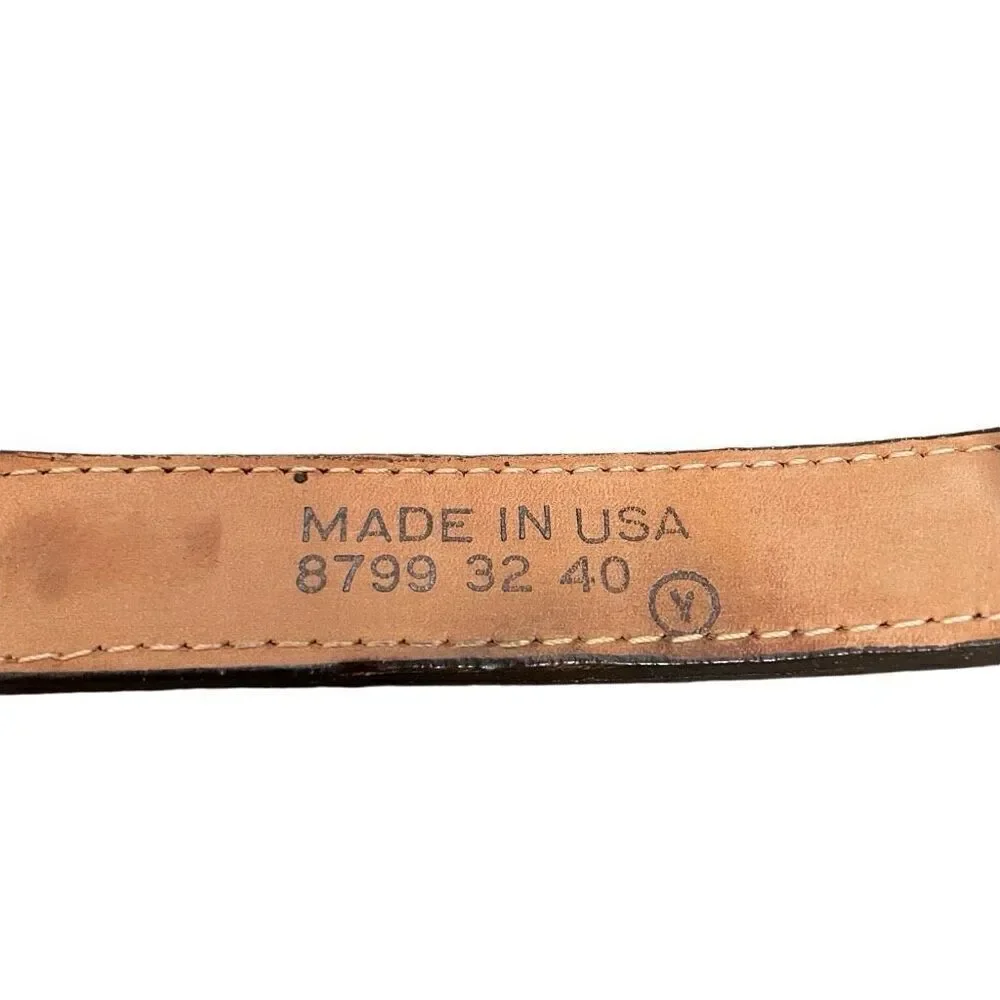 Nocona Leather Belt 45” Braided Horsehair Scallop Silver Buckle Western Cowboy